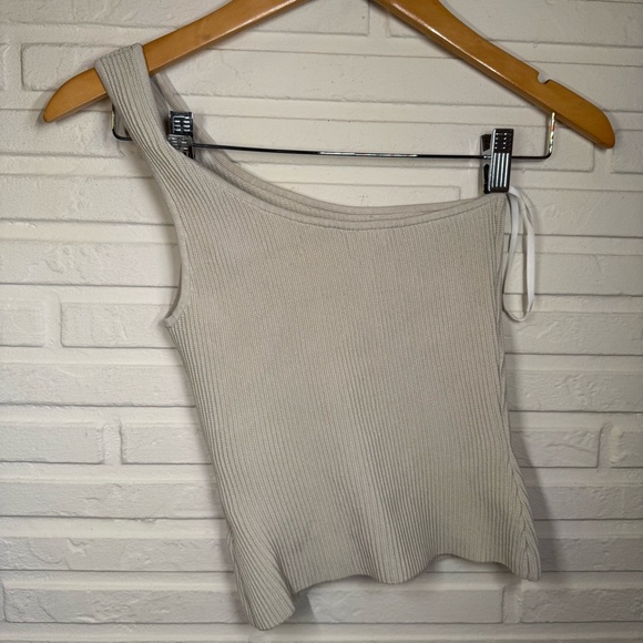 Babaton Cream Sculpt Knit One-shoulder Tank , Women’s Size Small - Picture 3 of 7